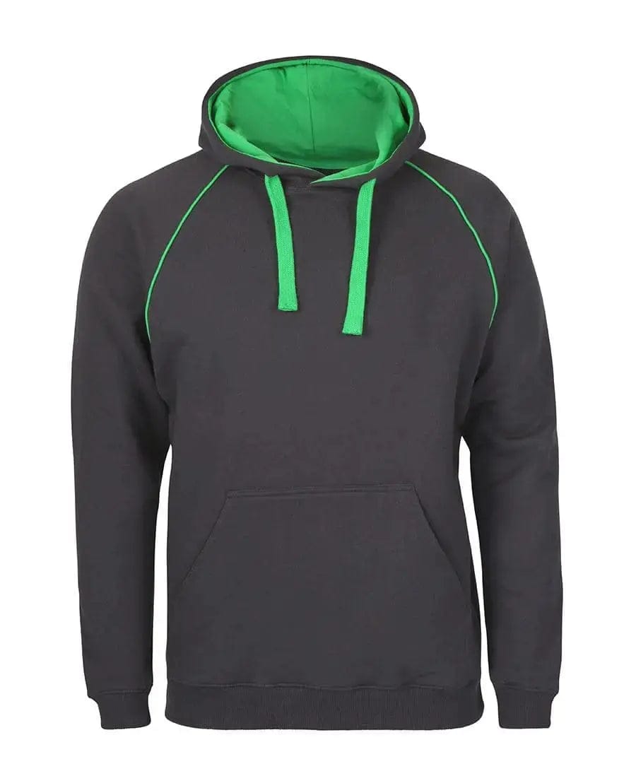Kids Contrast Fleecy Hoodies 3CFH in Gunmetal/Pea